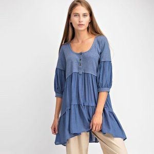 🆕 NWT Button Thermal Tiered Ruffle Knit Top